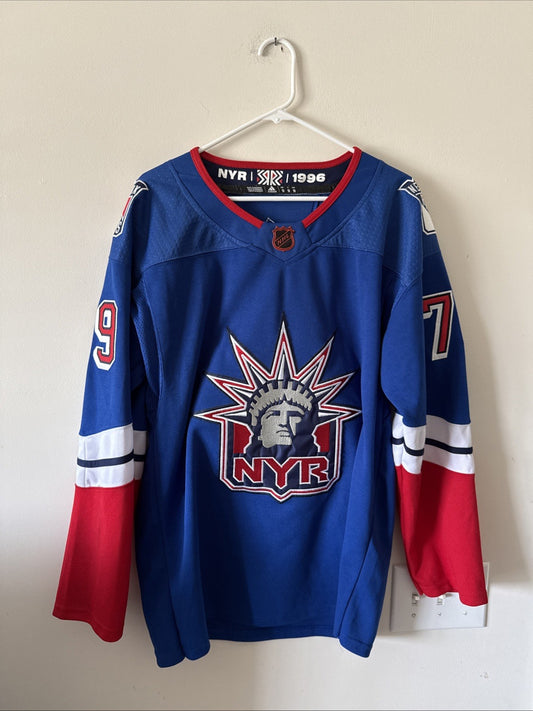 MEN’S ADIDAS K’ANDRE MILLER #79 NY RANGERS REVERSE RETRO 2.0 JERSEY SZ 50 - RARE