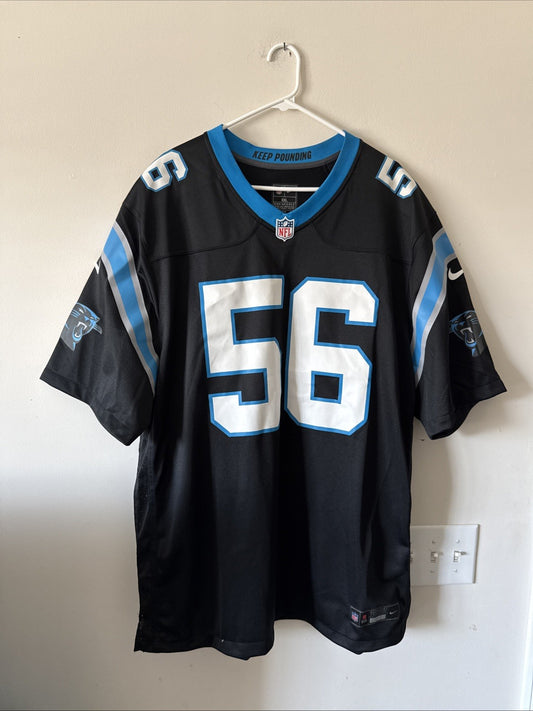 Men’s Nike Bradley Bozeman #56 Carolina Panthers NFL Jersey Sz 2XL - Black RARE