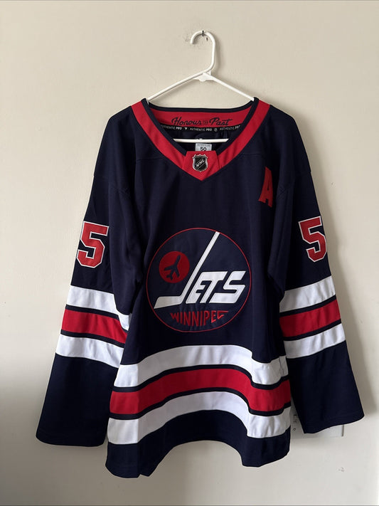 Men’s Fanatics Mark Scheifele #55 Winnipeg Jets NHL Jersey Sz 50 - Blue RARE