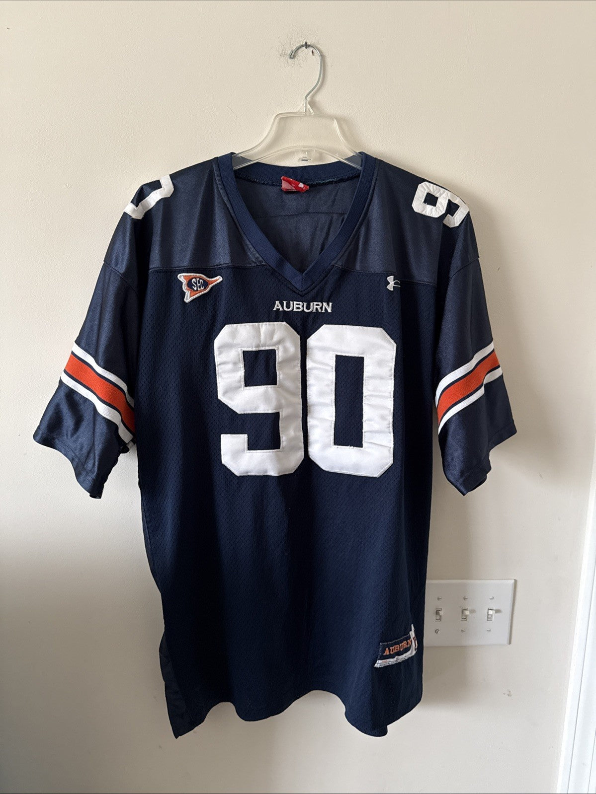Men’s Under Armour Nick Fairley #90 Auburn Tigers NCAA Jersey Sz 56 - Blue RARE