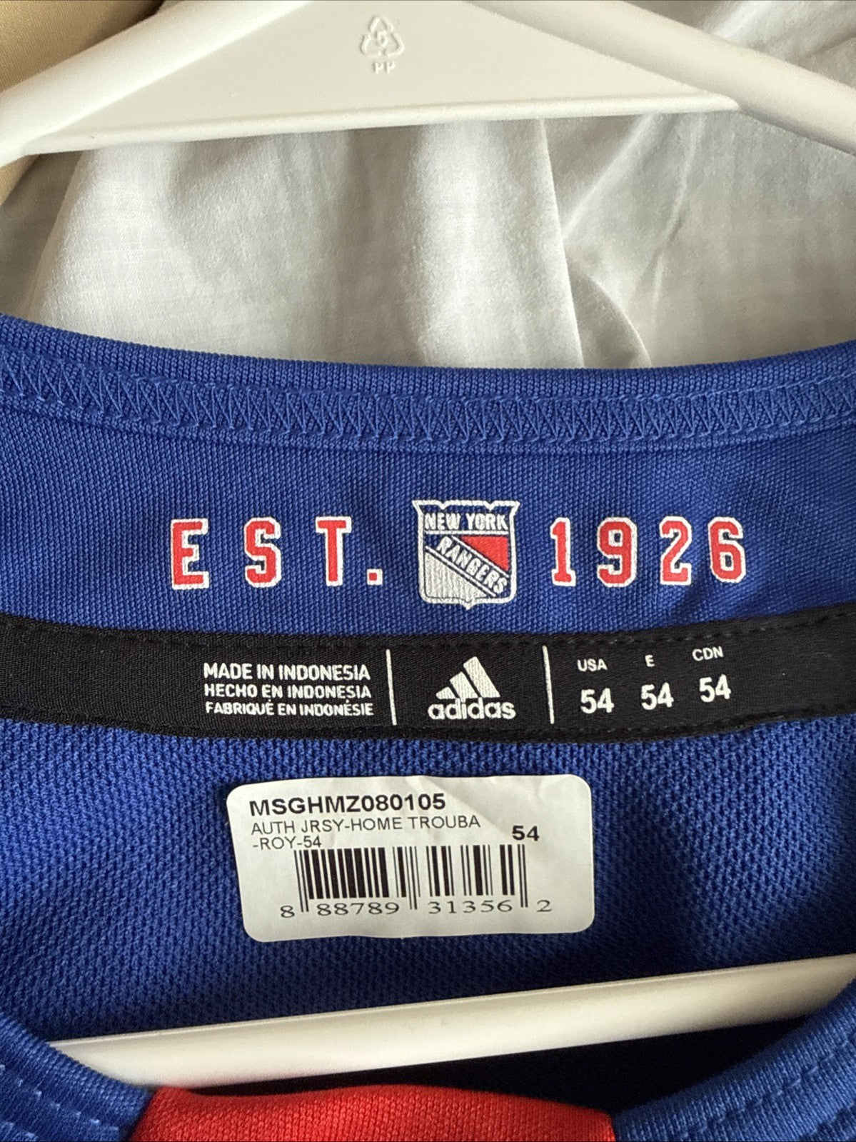 Men’s Adidas Jacob Trouba #8 NY Rangers Authentic A Patch Jersey Sz 54 NWT RARE
