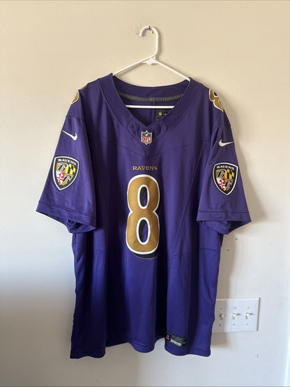 Men’s Nike Lamar Jackson #8 Baltimore Ravens Vapor Lmtd Color Rush Jersey Sz 2XL