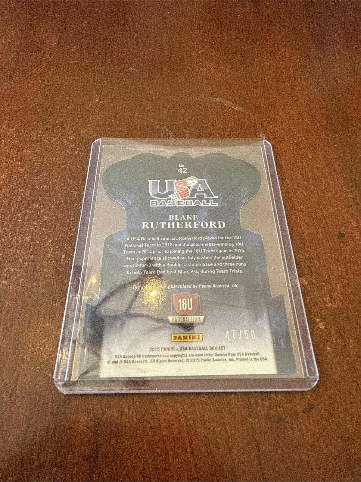 2015 Panini USA Baseball - Crown Royale Blake Rutherford #42 Red Signatures /50