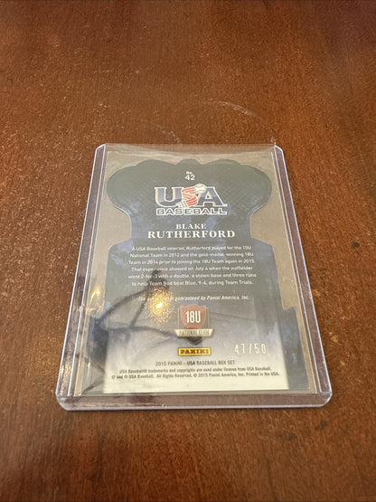 2015 Panini USA Baseball - Crown Royale Blake Rutherford #42 Red Signatures /50