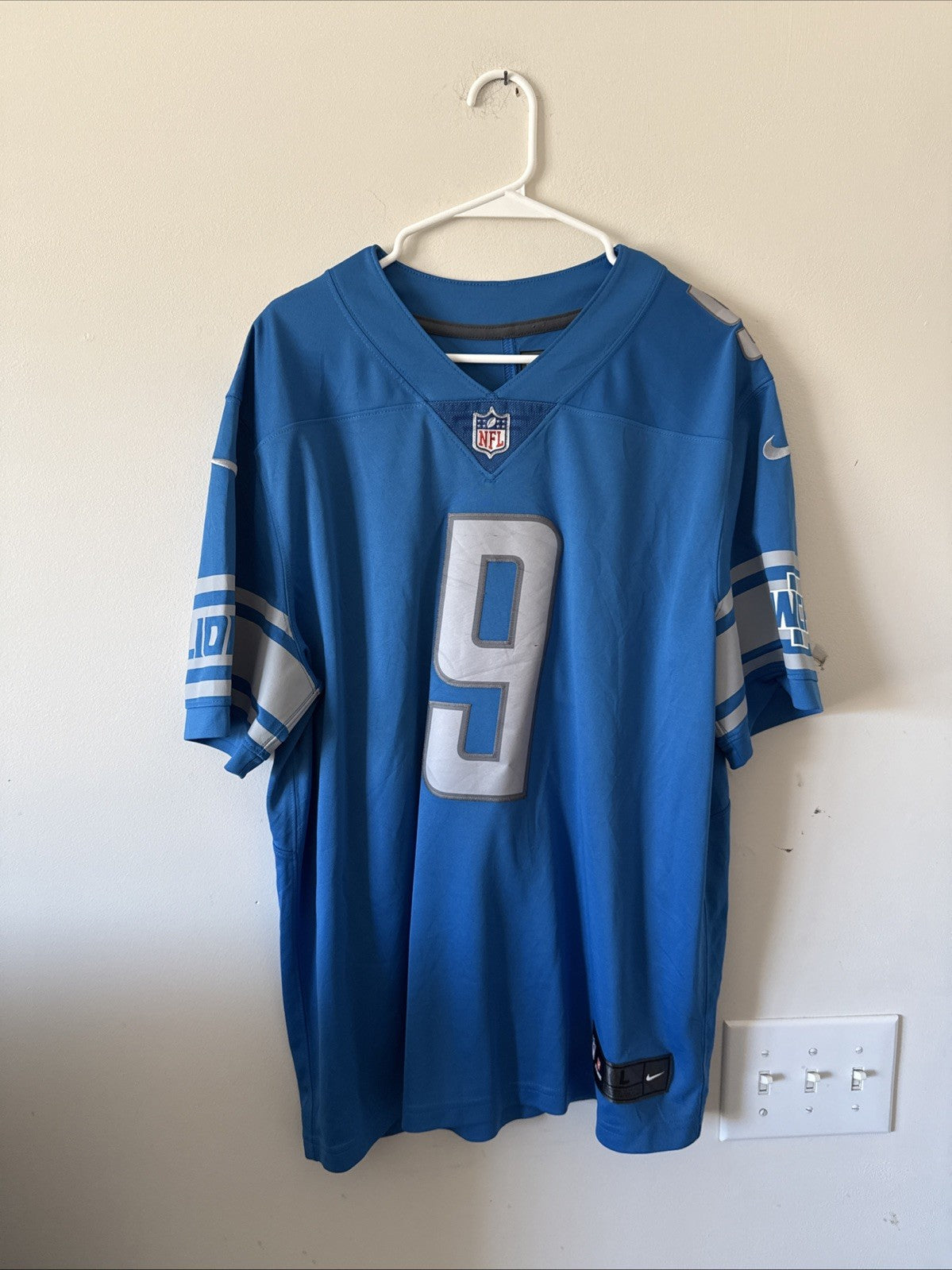 Men’s Nike Matthew Stafford #9 Detroit Lions Vapor Limited Jersey Sz L Blue RARE