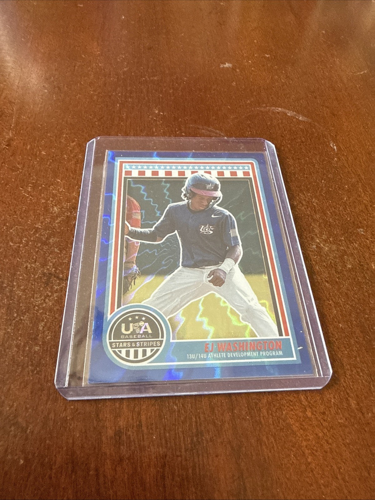 2025 Panini Stars and Stripes - EJ Washington #118 Blue Lightning /125 (RC)