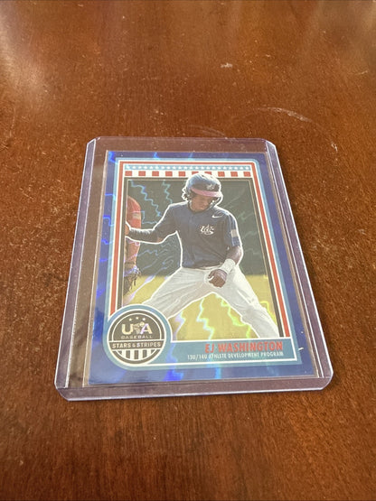 2025 Panini Stars and Stripes - EJ Washington #118 Blue Lightning /125 (RC)