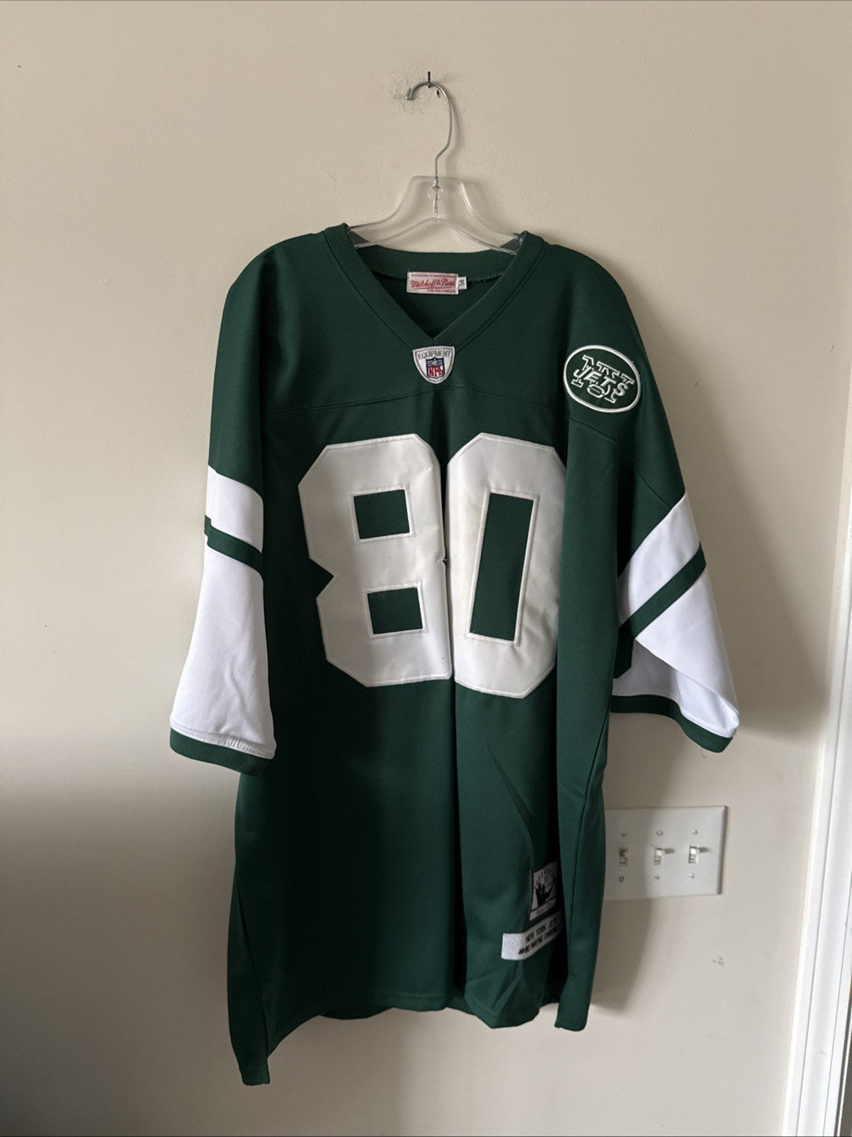 Men’s Mitchell & Ness Wayne Chrebet #80 New York Jets '00-'01 Jersey Sz 54 RARE