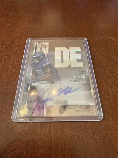 2024 Topps Signature Class - Dallas Turner On Card Auto - Rare Acetate - Vikings