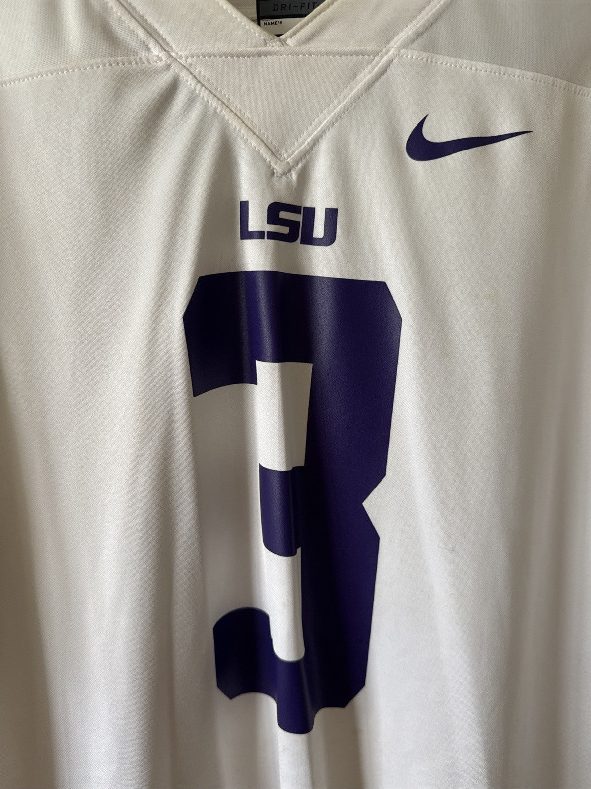 Men’s Nike Odell Beckham Jr #3 LSU Tigers NCAA DriFit Jersey Sz 2XL - White RARE