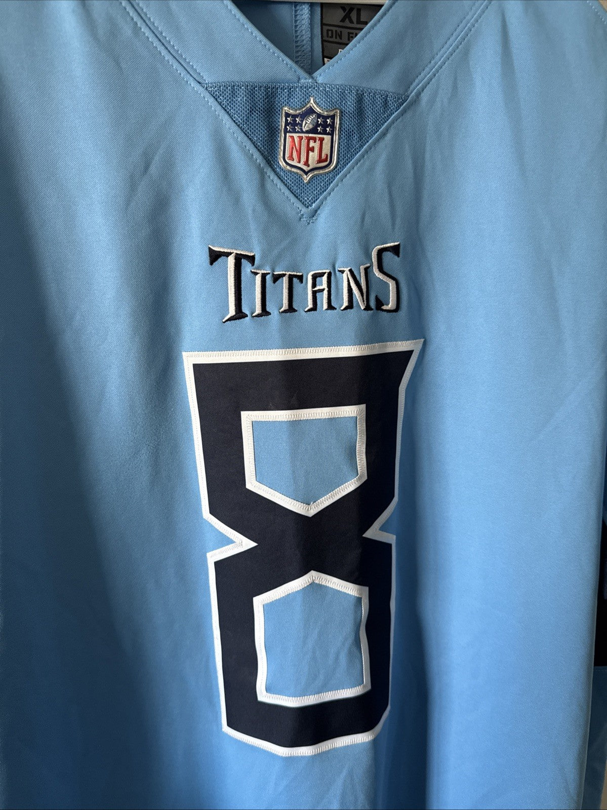 Men’s Nike Marcus Mariota #8 Tennessee Titans Vapor Lmtd Jersey Sz XL Blue RARE