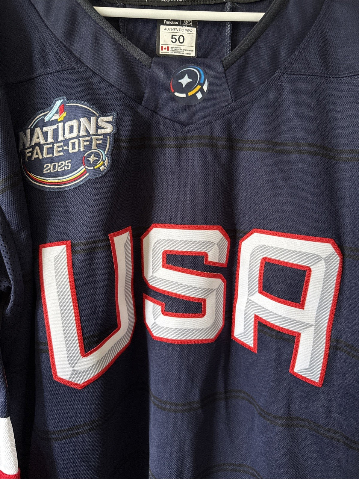 Men’s Fanatics Brock Nelson #29 Team USA 4 Nations Faceoff Jersey Sz 50 RARE