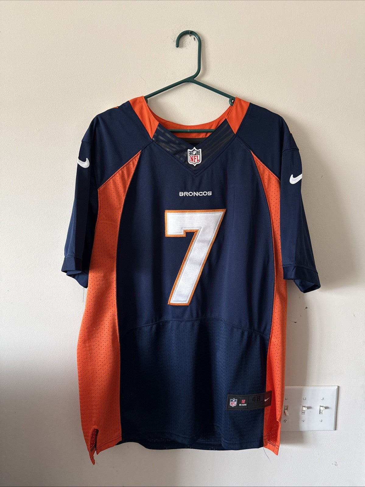Men’s Nike John Elway#7 Denver Broncos Authentic NFL Jersey Sz 48 - Blue RARE