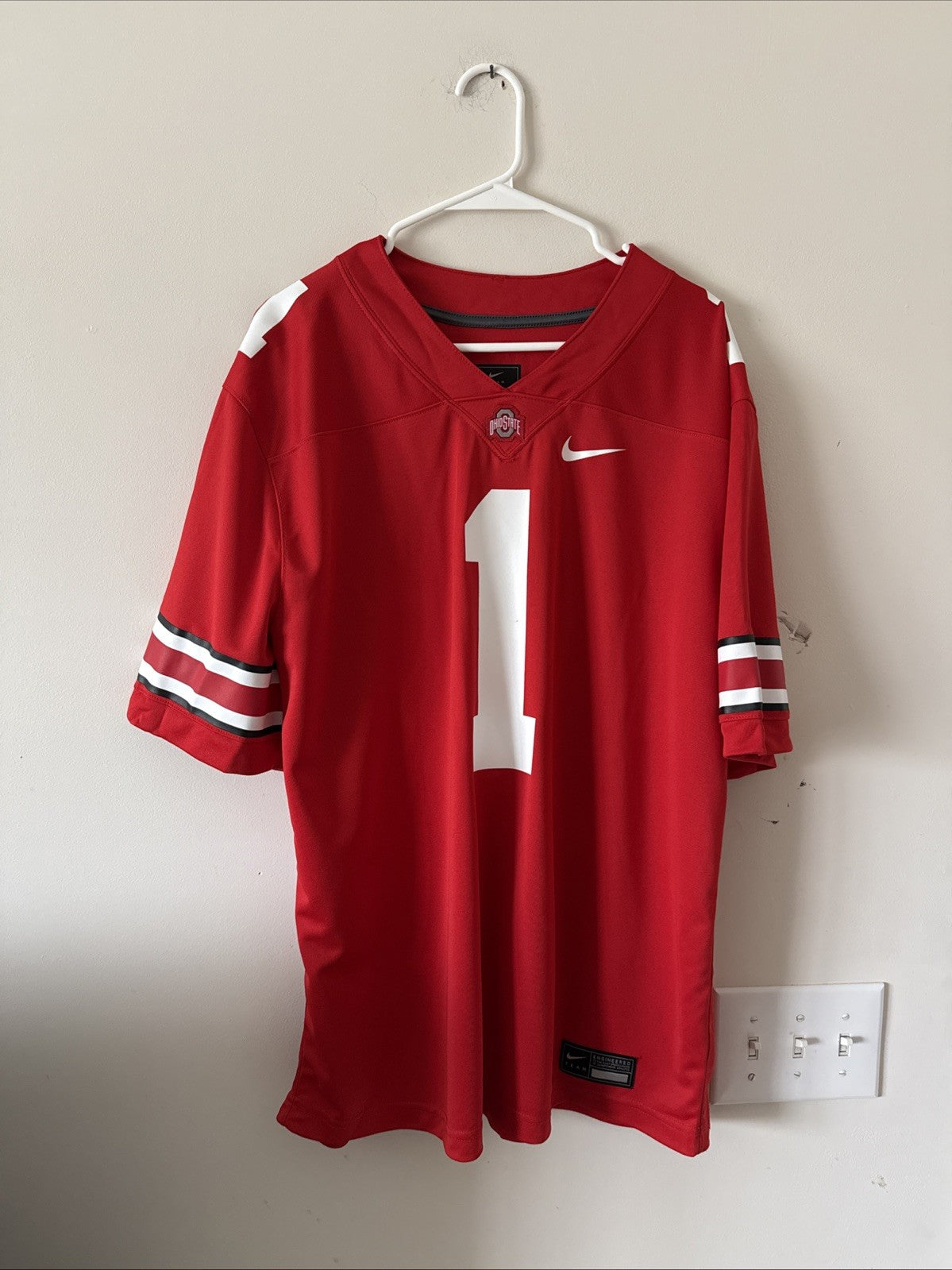 Men’s Nike Will Howard #1 Ohio State Buckeyes NCAA Jersey Sz XL - Red RARE