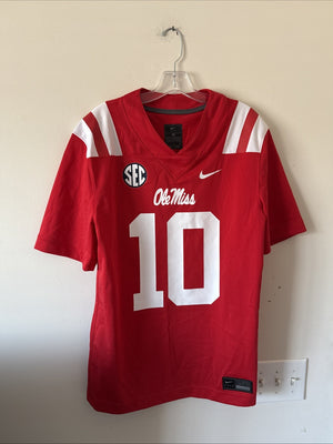Men’s Nike Eli Manning #10 Ole Miss Rebels NCAA Jersey Sz M - Red RARE