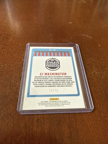 2025 Panini Stars and Stripes - EJ Washington #118 Blue Lightning /125 (RC)