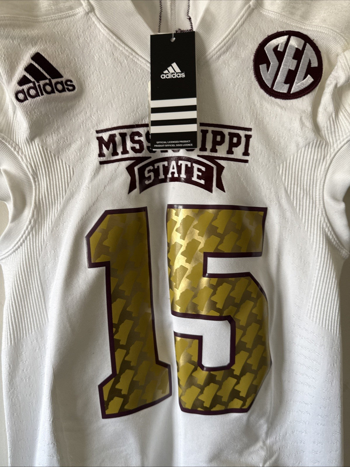 Men’s Adidas Mississipi State #15 Team Shockweb NCAA Jersey Sz XL - NWT RARE