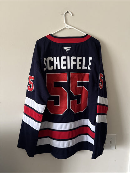 Men’s Fanatics Mark Scheifele #55 Winnipeg Jets NHL Jersey Sz 50 - Blue RARE