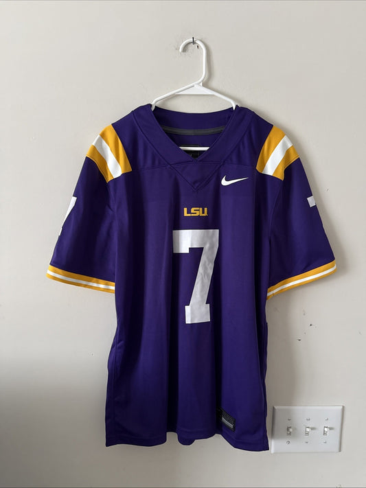 Men’s Nike Leonard Fournette #7 LSU Tigers NCAA Jersey Sz M - Purple RARE