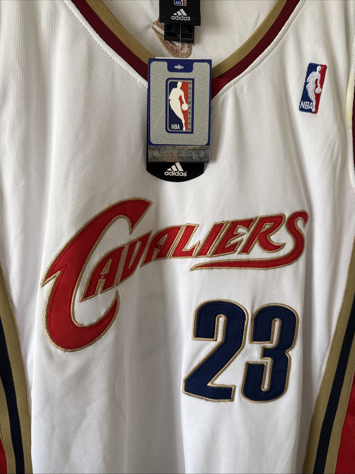 Men’s Adidas Lebron James #23 Cleveland Cavaliers Jersey Sz 52 - White NWT RARE