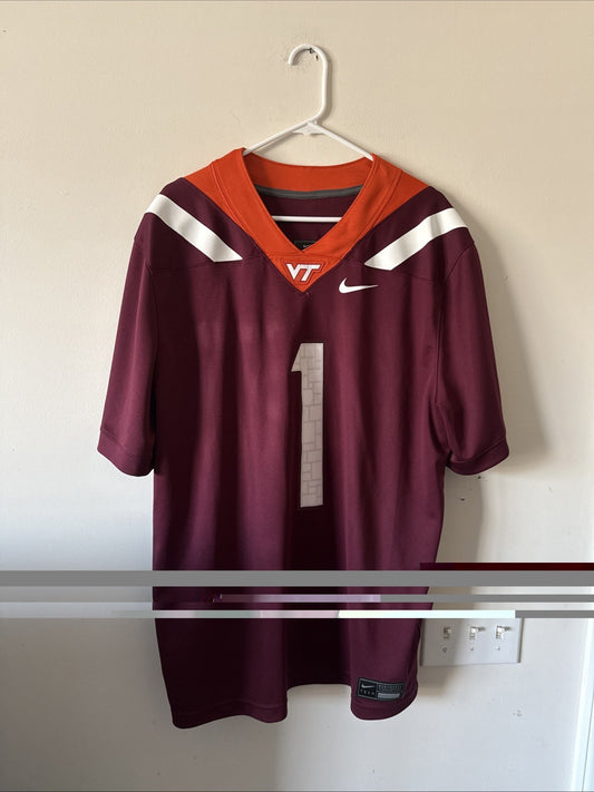 Men’s Nike Kyron Drones #1 Virginia Tech Hokies 2025 Dri Fit Jersey Sz XL - RARE