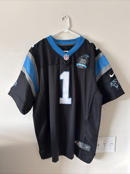 Men’s Nike Cam Newton #1 Carolina Panthers 20th Anniversary Jersey Sz 52 - RARE