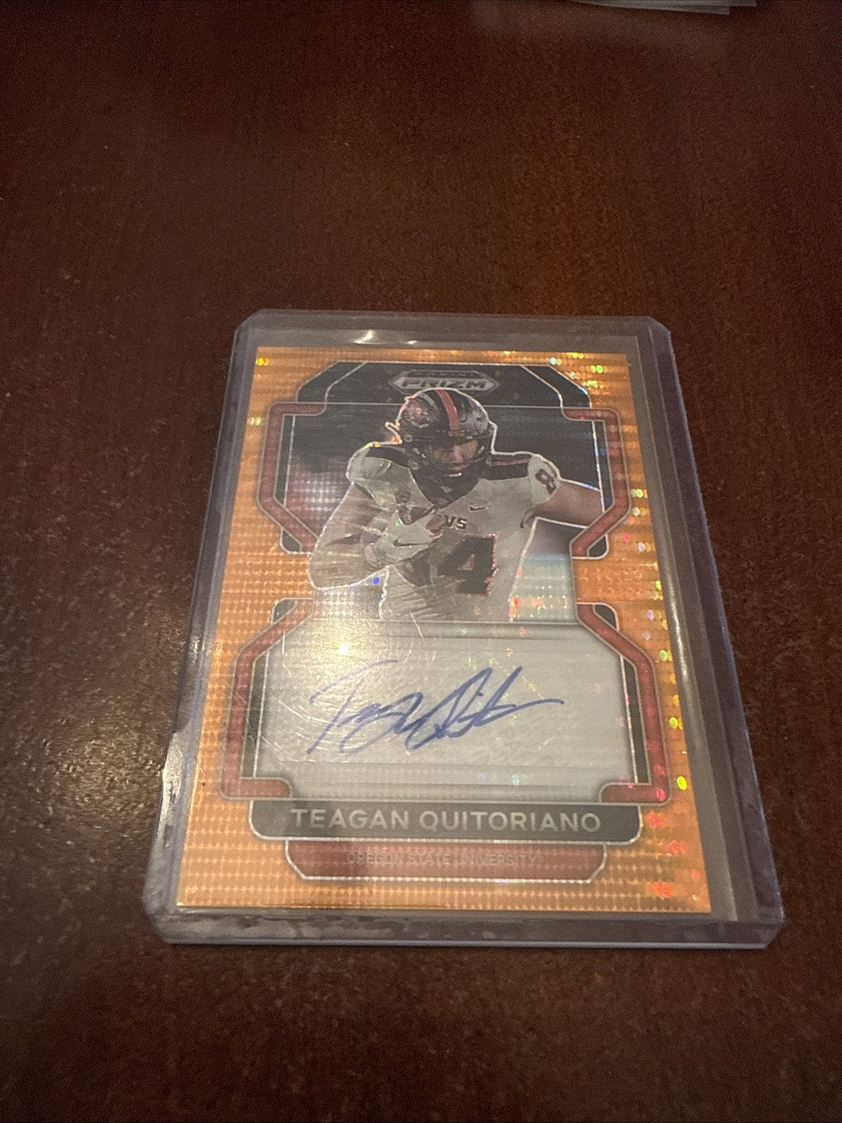 2022 Prizm Draft Picks Orange Pulsar /49 Teagan Quitoriano RC Auto #RA-TQU