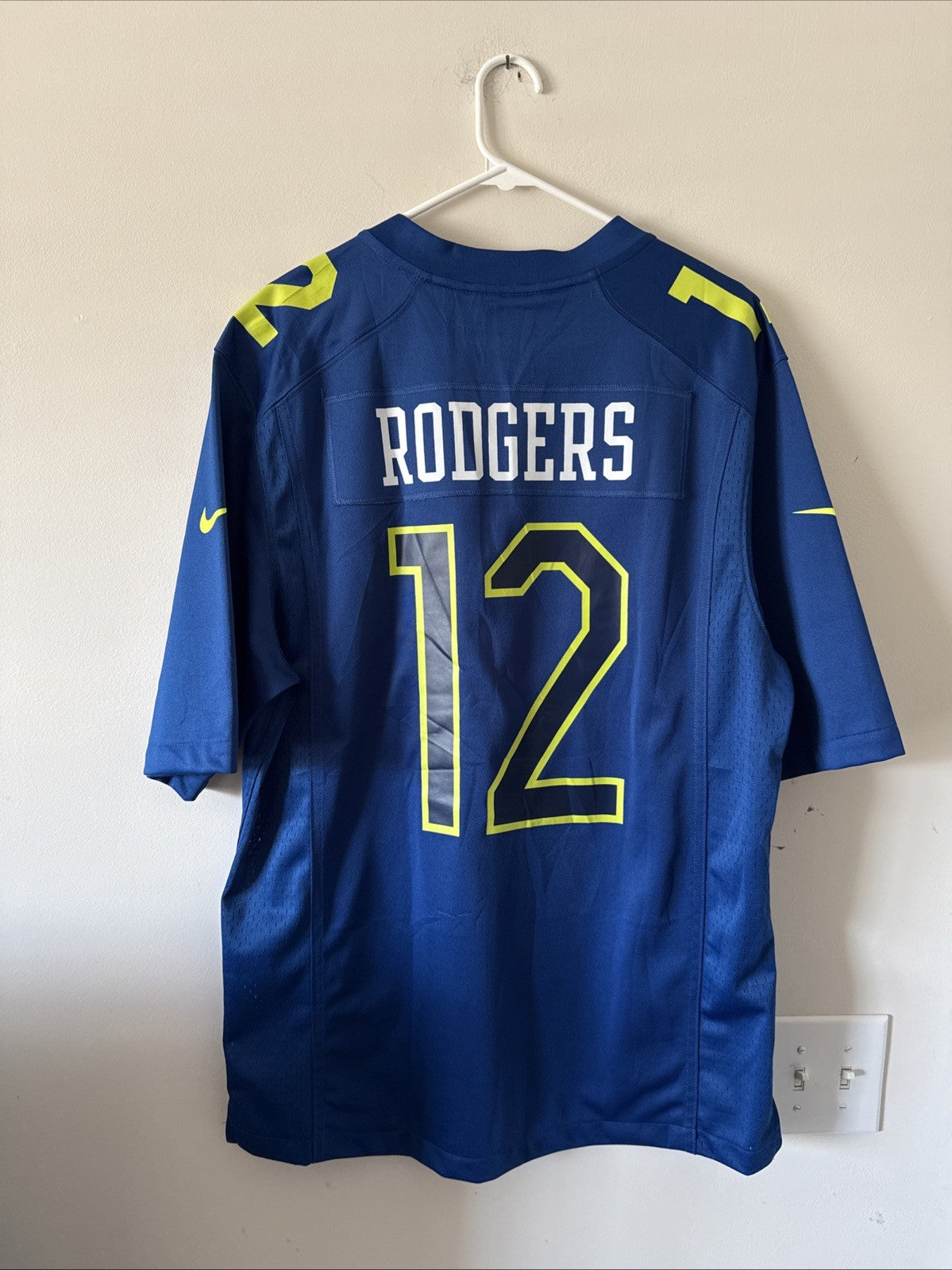 Men’s Nike Aaron Rodgers #12 GB Packers 2017 Pro Bowl NFC Jersey Sz M Blue RARE