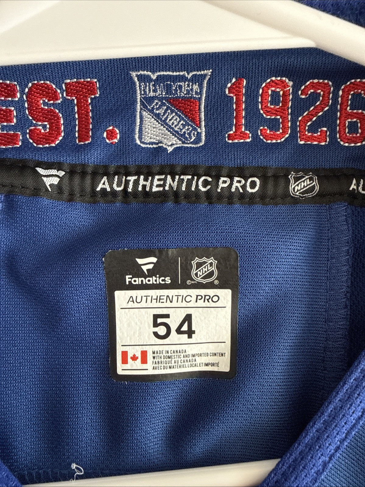 Men’s Fanatics Igor Shesterkin #31 NY Rangers Authentic Pro Home Jersey Sz 54