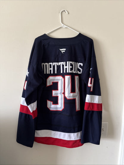 Men’s Fanatics Auston Matthews #34 Team USA 4 Nations Faceoff Jersey Sz 52 RARE
