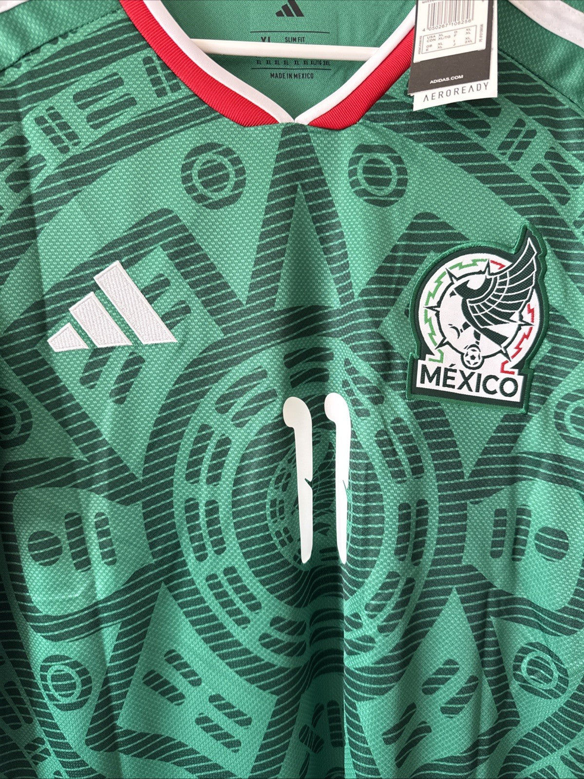 Men's adidas Santiago Gimenez #11 2026 Mexico Home WC Jersey Sz XL - Green NWT