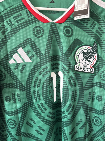 Men's adidas Santiago Gimenez #11 2026 Mexico Home WC Jersey Sz XL - Green NWT