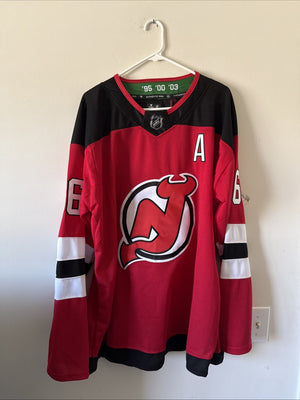 Men’s Fanatics Jack Hughes #86 New Jersey Devils Home Jersey Sz 56 - Red RARE