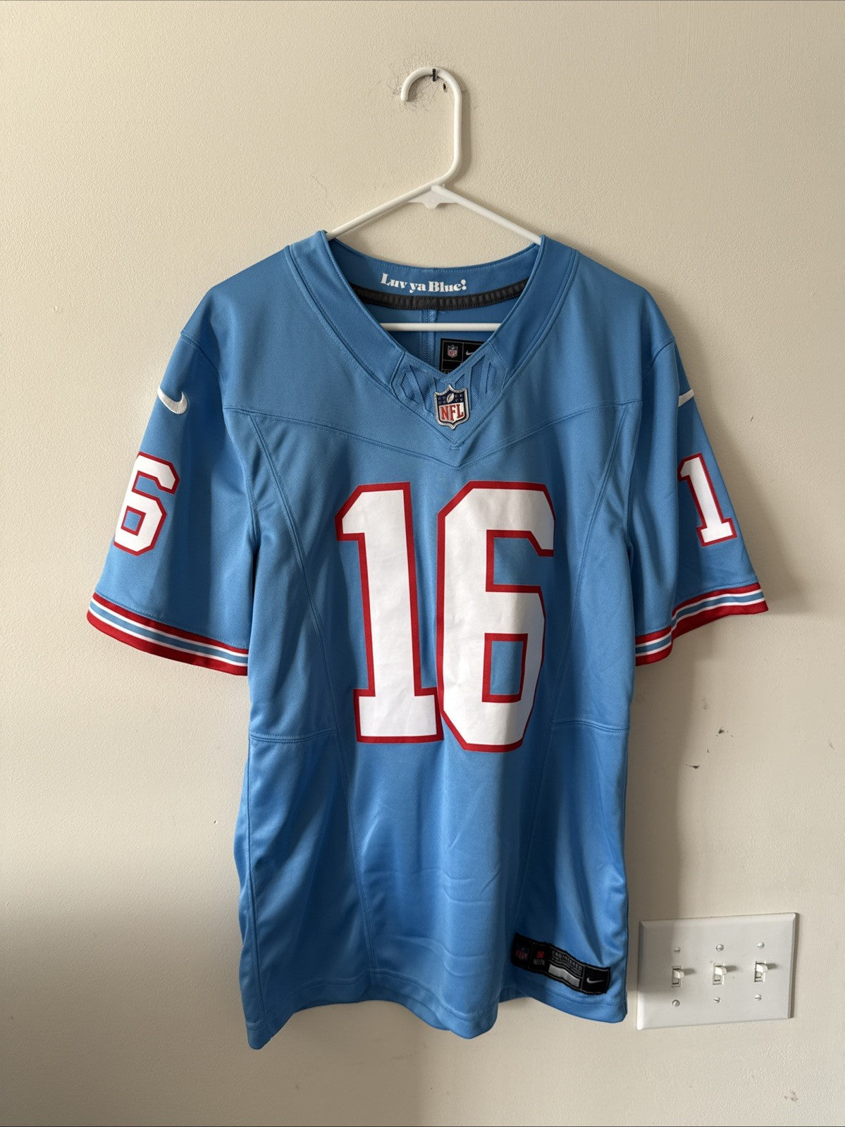 Men's Nike Treylon Burks #16 Tennessee Titans Throwback Vapor Lmtd Jersey Sz S