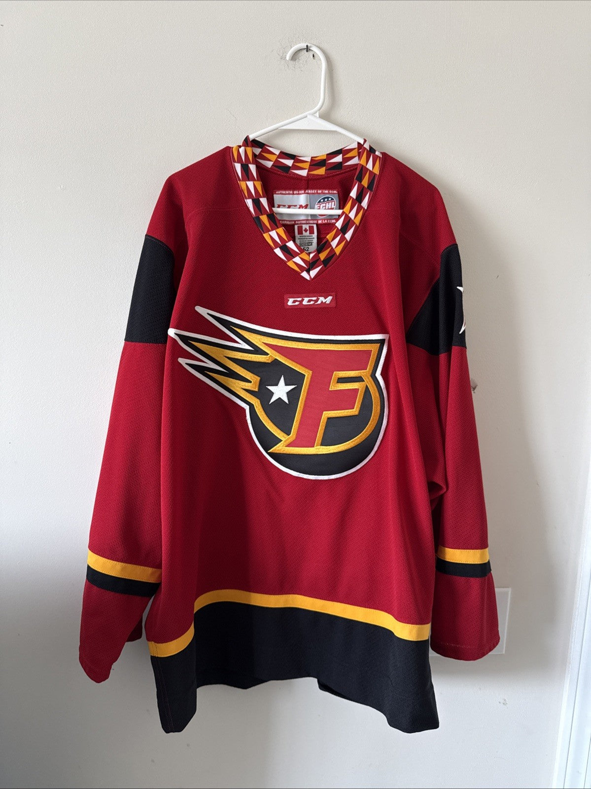 MEN’S CCM INDY FUEL ECHL AUTHENTIC HOCKEY GAME JERSEY SZ 52 - RED RARE