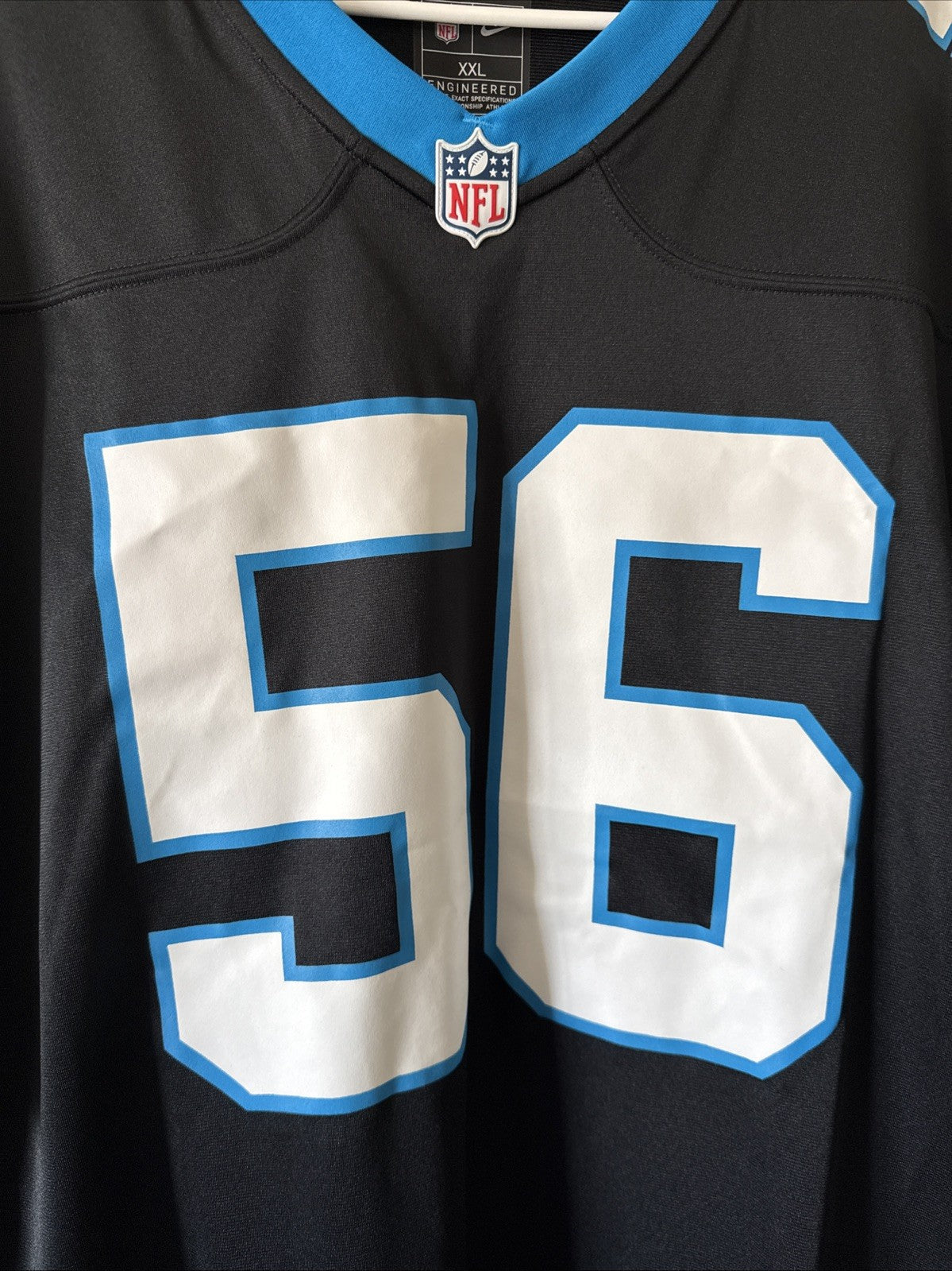 Men’s Nike Bradley Bozeman #56 Carolina Panthers NFL Jersey Sz 2XL - Black RARE