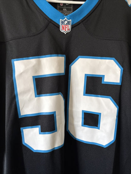 Men’s Nike Bradley Bozeman #56 Carolina Panthers NFL Jersey Sz 2XL - Black RARE