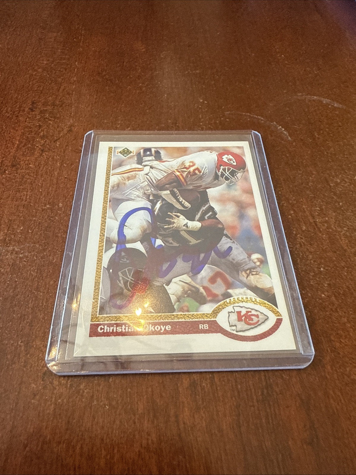 1991 Upper Deck - Christian Okoye #176 Autograph