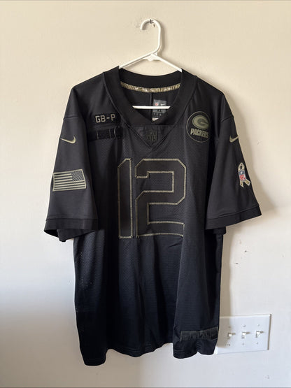 Men's Nike Aaron Rodgers #12 GB Packers 2020 Salute to Service Lmtd Jersey Sz XL