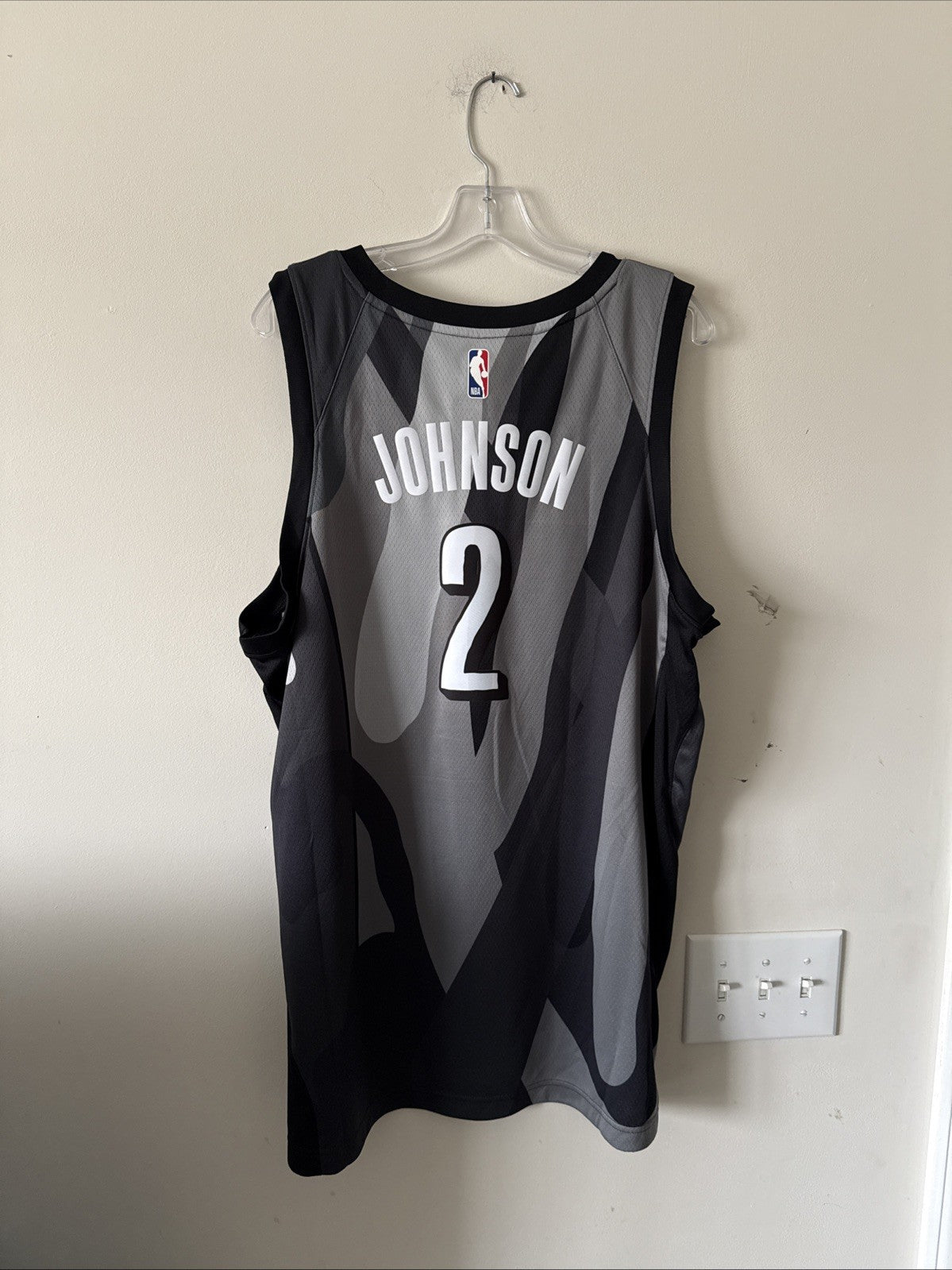 Men’s Nike x KAWS Cam Johnson #2 Brooklyn Nets City NBA Jersey Sz 52 Black RARE