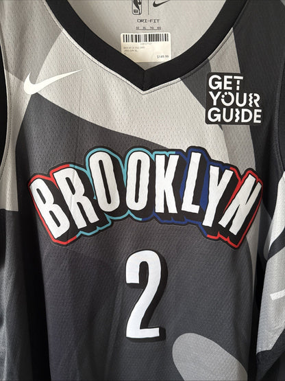 Men’s Nike x KAWS Cam Johnson #2 Brooklyn Nets City NBA Jersey Sz 52 Black RARE
