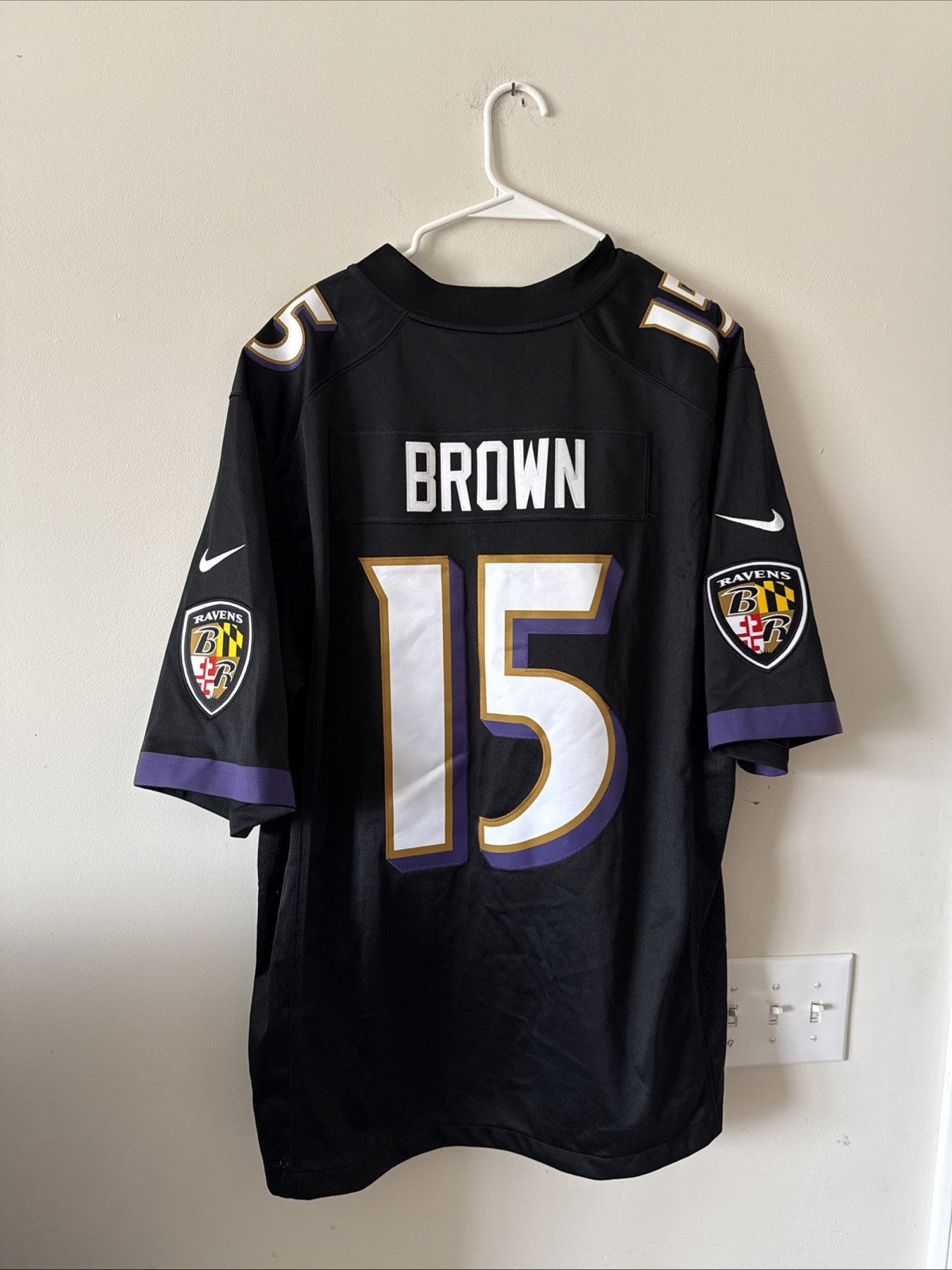 Men’s Nike Hollywood Brown #15 Baltimore Ravens Vapor Lmtd Jersey Sz 2XL - RARE