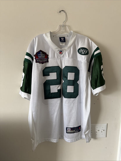 Men’s Reebok Curtis Martin #28 New York Jets HOF Patch NFL Jersey Sz 50 - RARE