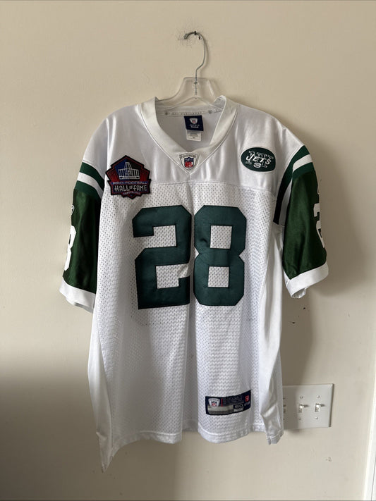 Men’s Reebok Curtis Martin #28 New York Jets HOF Patch NFL Jersey Sz 50 - RARE