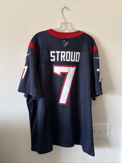 Men’s Nike CJ Stroud #7 Houston Texans Vapor Lmtd Away NFL Jersey Sz 2XL - Blue