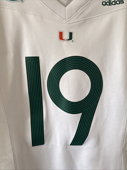 Men’s Adidas Parley University of Miami Hurricanes #19 Football Jersey Sz M RARE