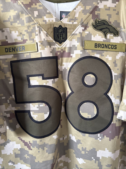 Men's Von Miller #58 Denver Broncos 2018 Salute To Service NFL Jersey Sz XL RARE